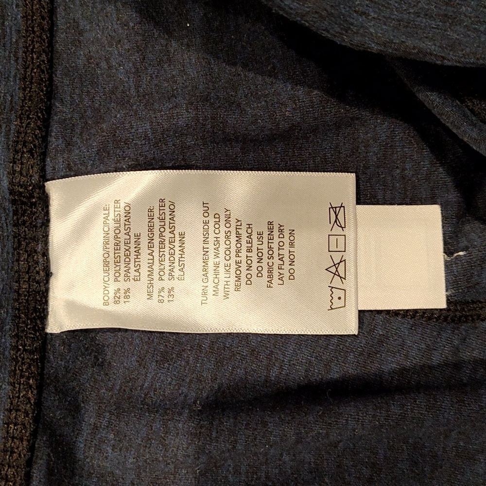 Lularoe Fearless Heathered Navy Blue Crop Leggings Lotus Material Size Large - Picture 4 of 7